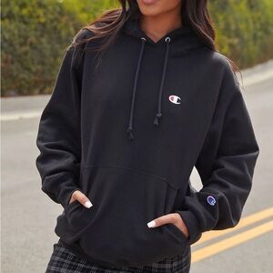 Vintage Champion Reverse Weave Hoodie Sweatshirt M (fits like S) Black